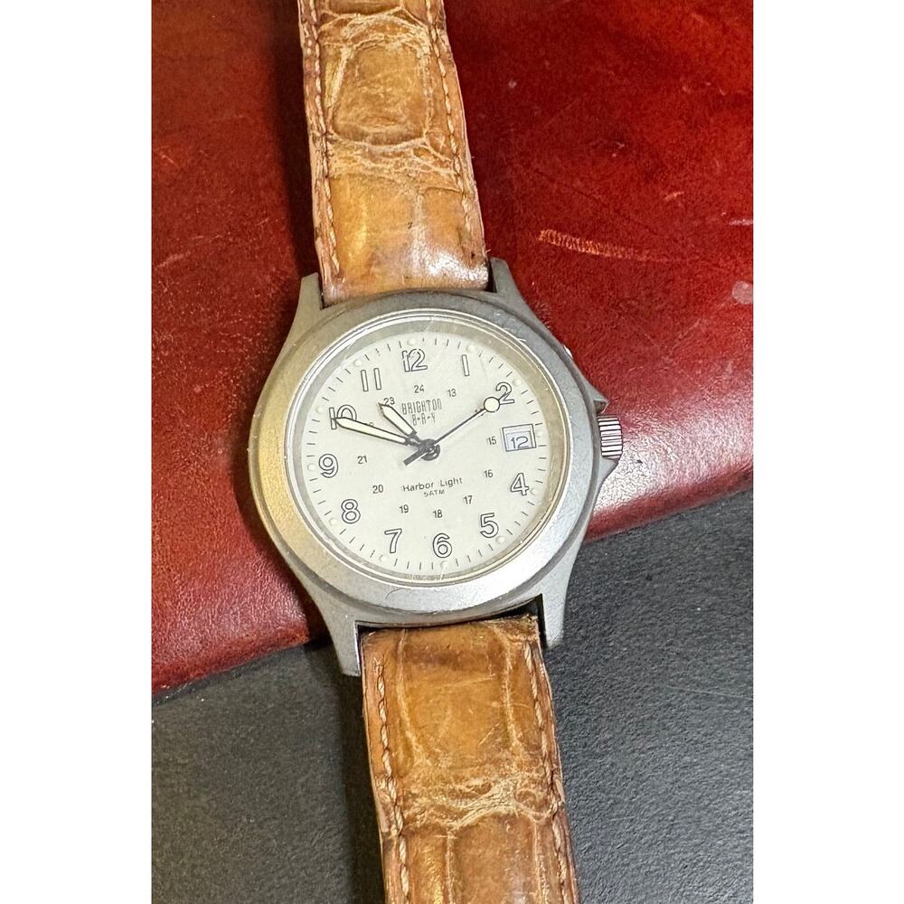 Men's 35mm Brushed Metal Brighton Bay Watch, WR 50M, Date Window